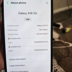 Samsung Black Galaxy A16 5G Smartphone